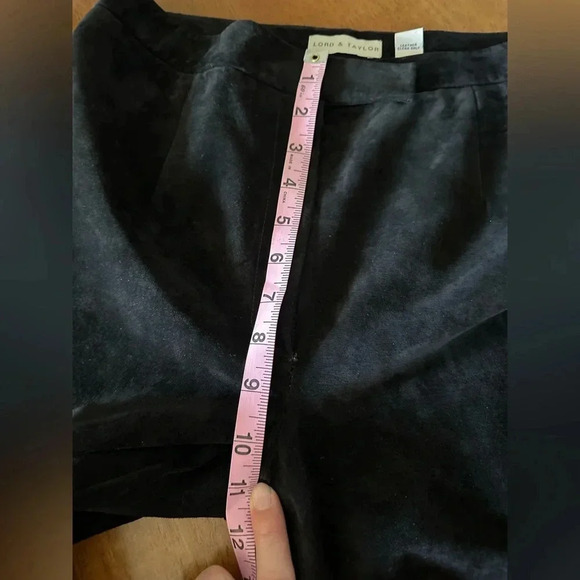 Vintage Lord & Taylor Suede Leather Pants. Black Size 8 - Picture 9 of 12